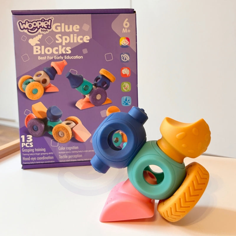WOOPIE Sensorische Bouw- en Knijpblokken voor Baby's 13 stuks