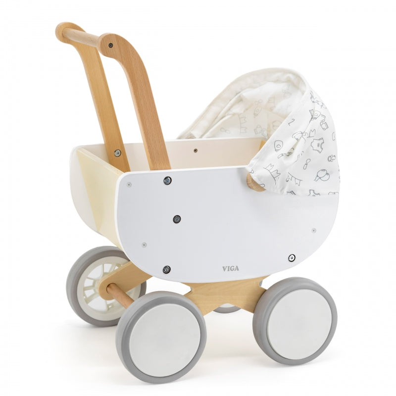VIGA Houten Poppenwagen met Gondel Wit