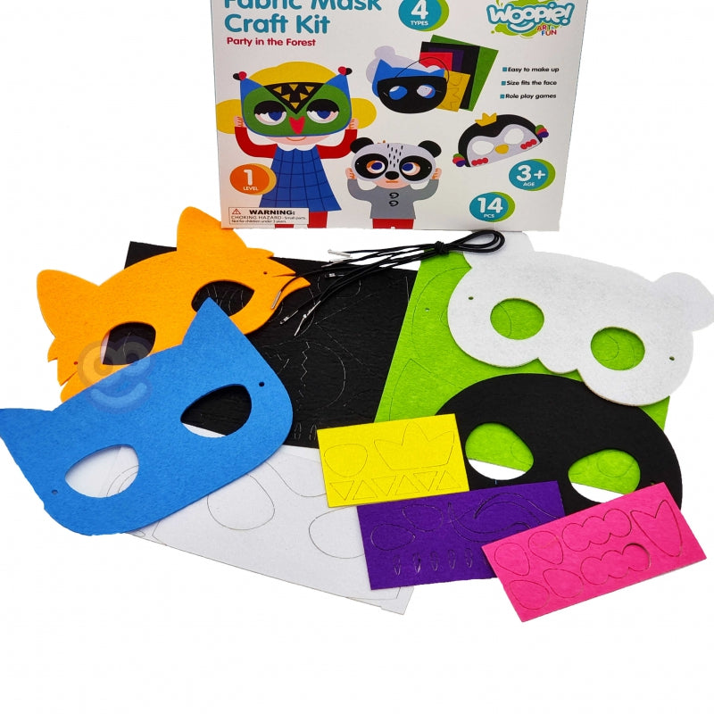 WOOPIE ART&FUN Creatieve DIY Set maskers - Maak je eigen maskers - 4 stuks