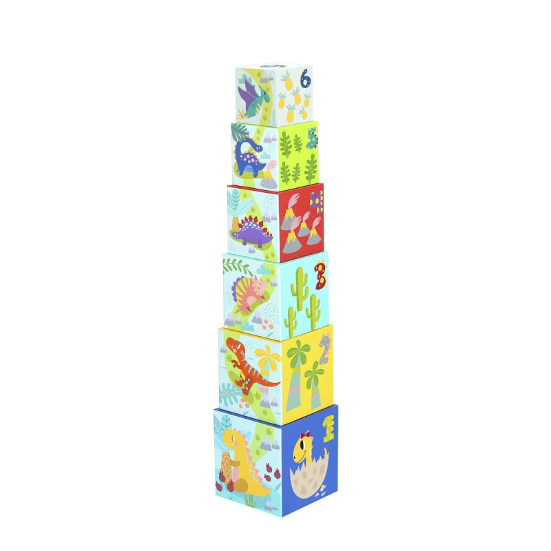 TOOKY TOY Houten Bouwblokken Educatieve Puzzel + 6 Speelfiguren