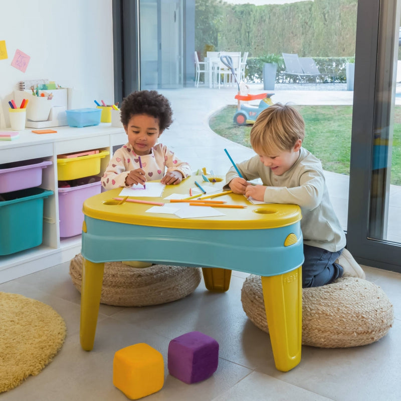 FEBER CASUAL Zand- en Watertafel met Deksel - 4in1 Zandbak - Bureau - Picknicktafel Set