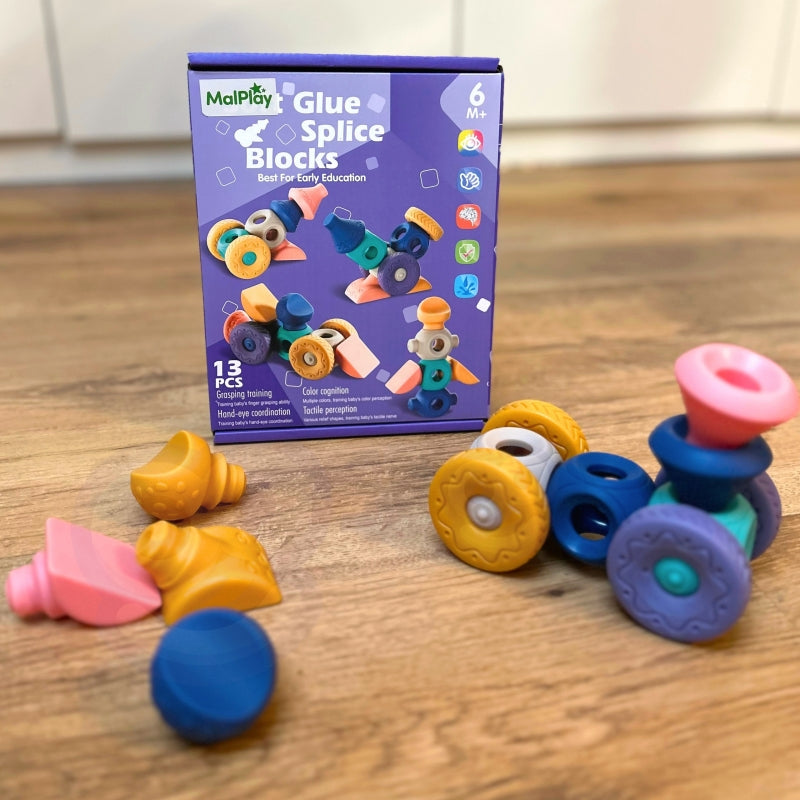 WOOPIE Sensorische Bouw- en Knijpblokken voor Baby's 13 stuks