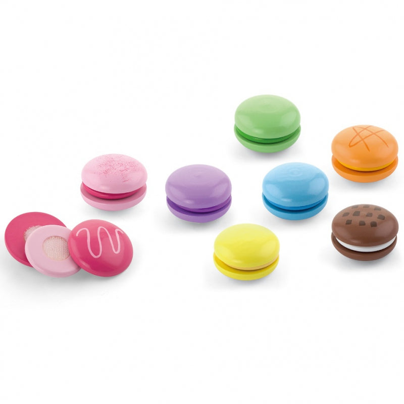 VIGA Houten Speelgoed Macarons - Set van 8 stuks