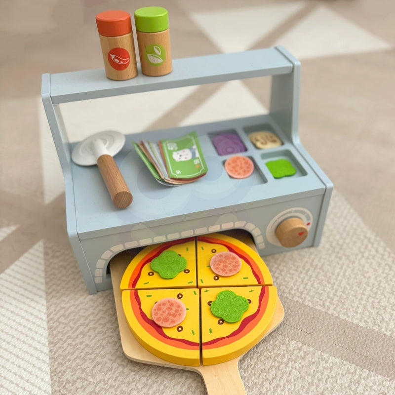 TOOKY TOY Speelgoed Pizzeria Houten Pizzaoven Accessoires