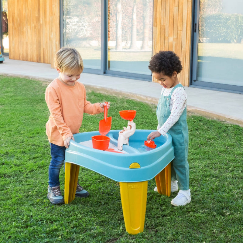 FEBER CASUAL Zand- en Watertafel met Deksel - 4in1 Zandbak - Bureau - Picknicktafel Set