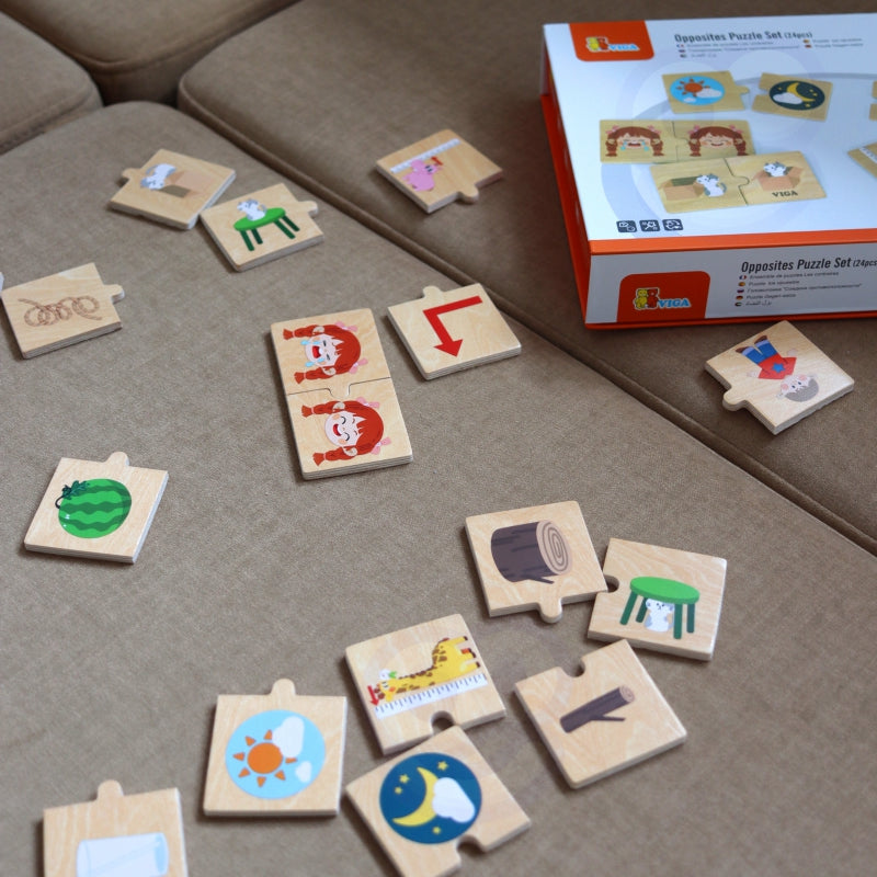 VIGA Houten Puzzel van plaatsjes Tegenstellingen