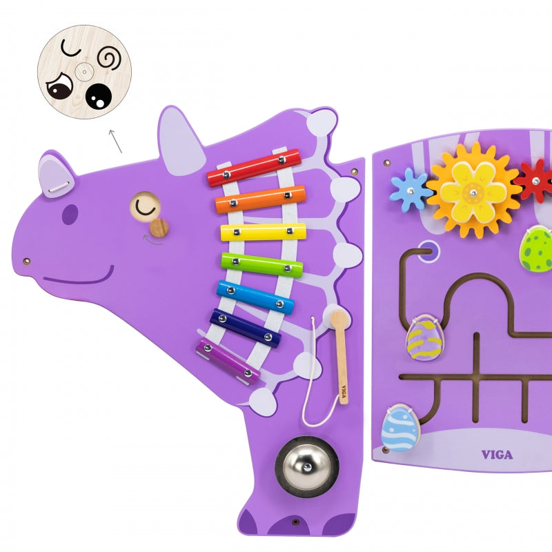 VIGA Dinosaurus Houten Sensorisch Speelbord