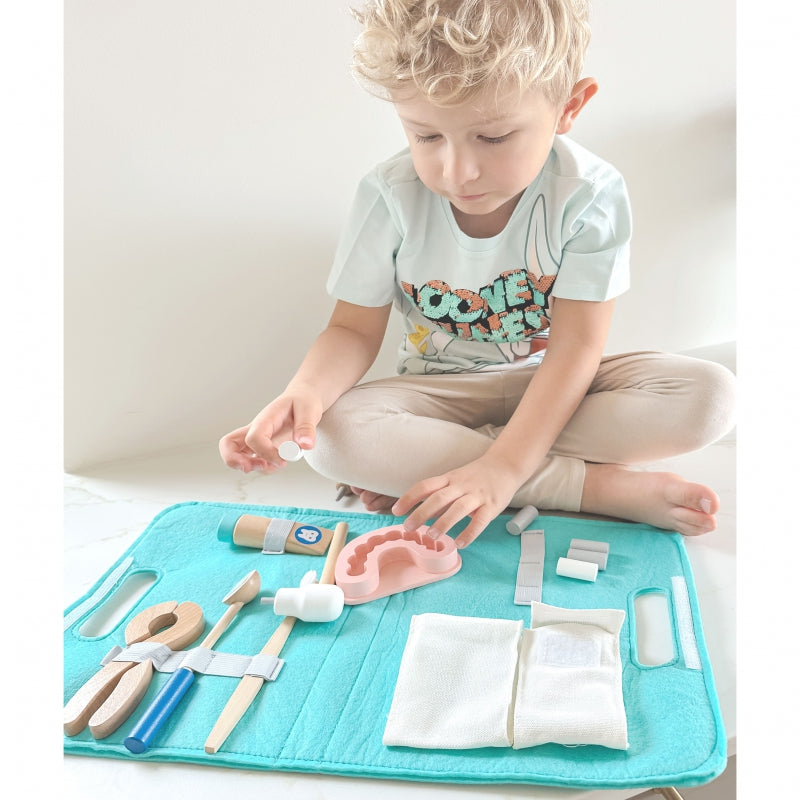 TOOKY TOY Tandarts Speelset – Dokterskoffertje voor Kinderen – 19-delig – FSC-gecertificeerd