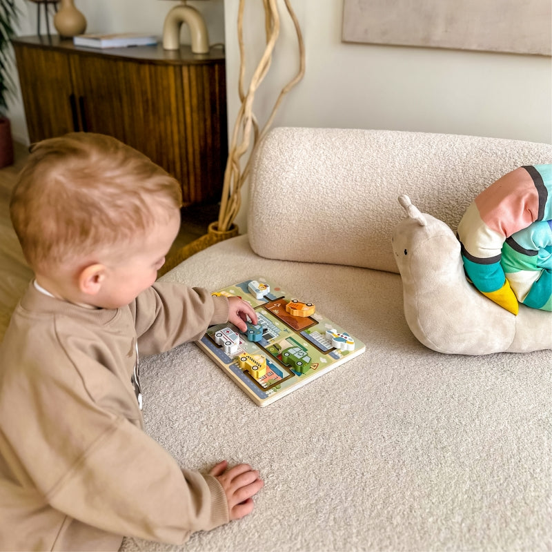 TOOKY TOY Houten Doolhof Voertuigen Puzzel