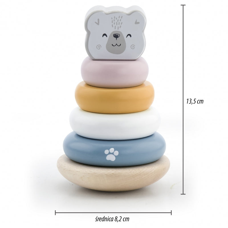 VIGA PolarB Houten Educatieve Piramide toren IJsbeer voor Baby's