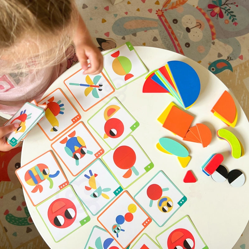 WOOPIE GREEN Houten Montessori Puzzel - 40 Patronen - 55 stuks - FSC-certificaat