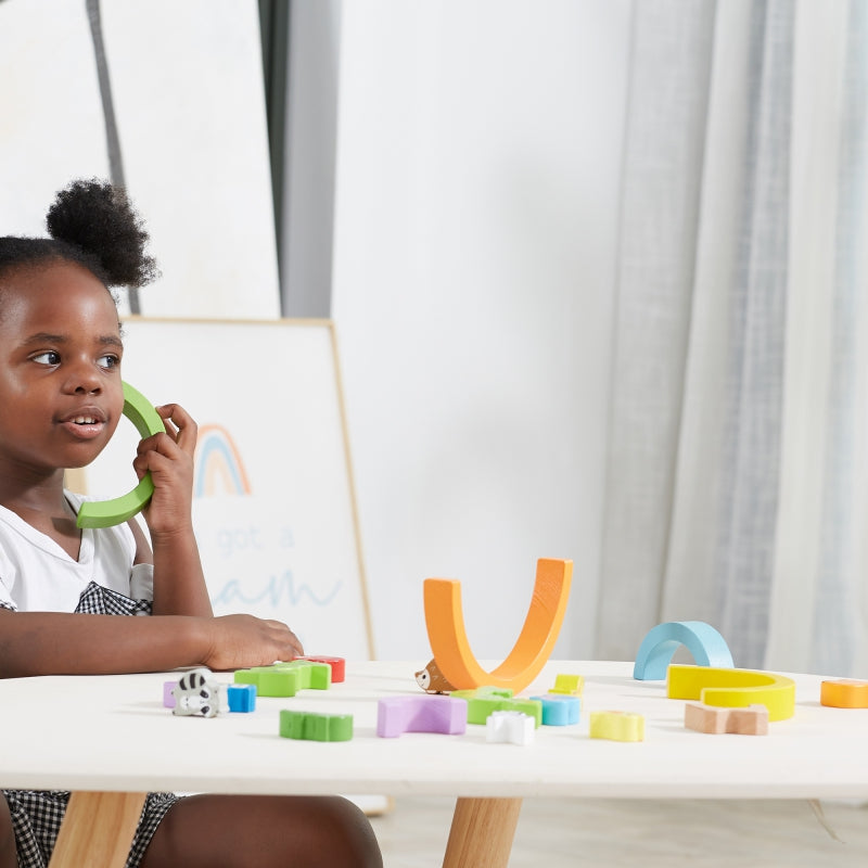 VIGA Houten Regenboogpuzzel Creatieve Montessori Blokken