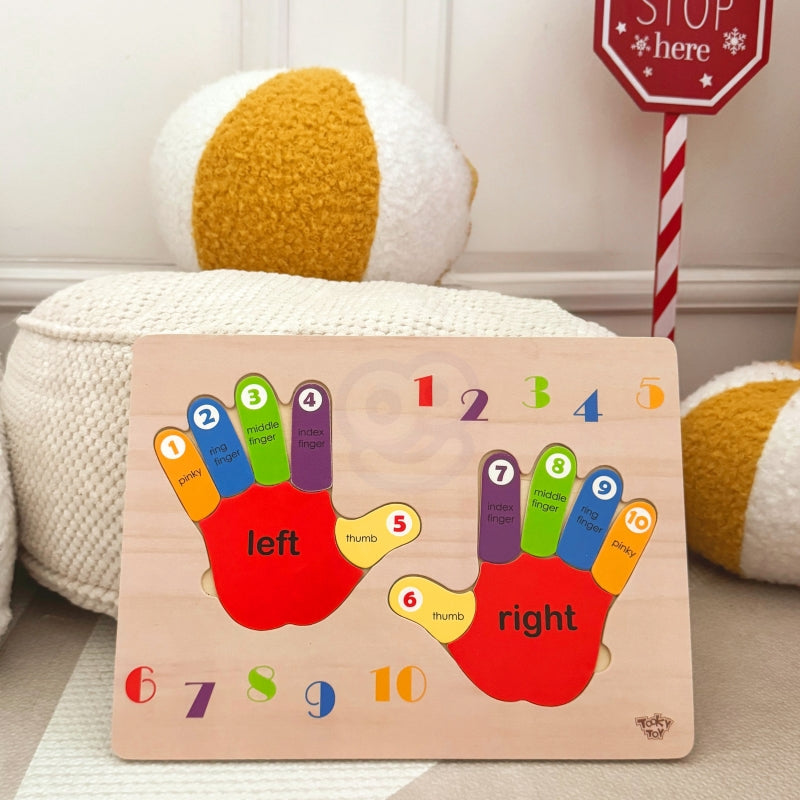 TOOKY TOY Educatieve houten puzzel Handleren tellen en kleuren