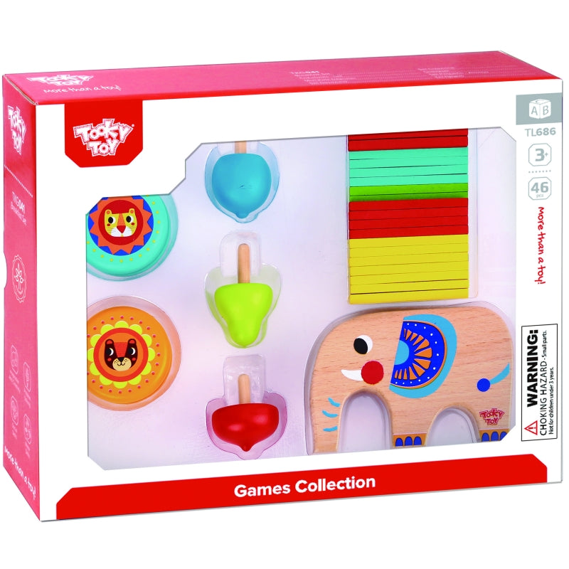 TOOKY TOY Mikado Draaiende olifant spel - 46 stuks