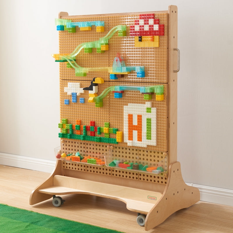 MASTERKIDZ Vrijstaand Houten Blokkenbouw bord + Accessoires