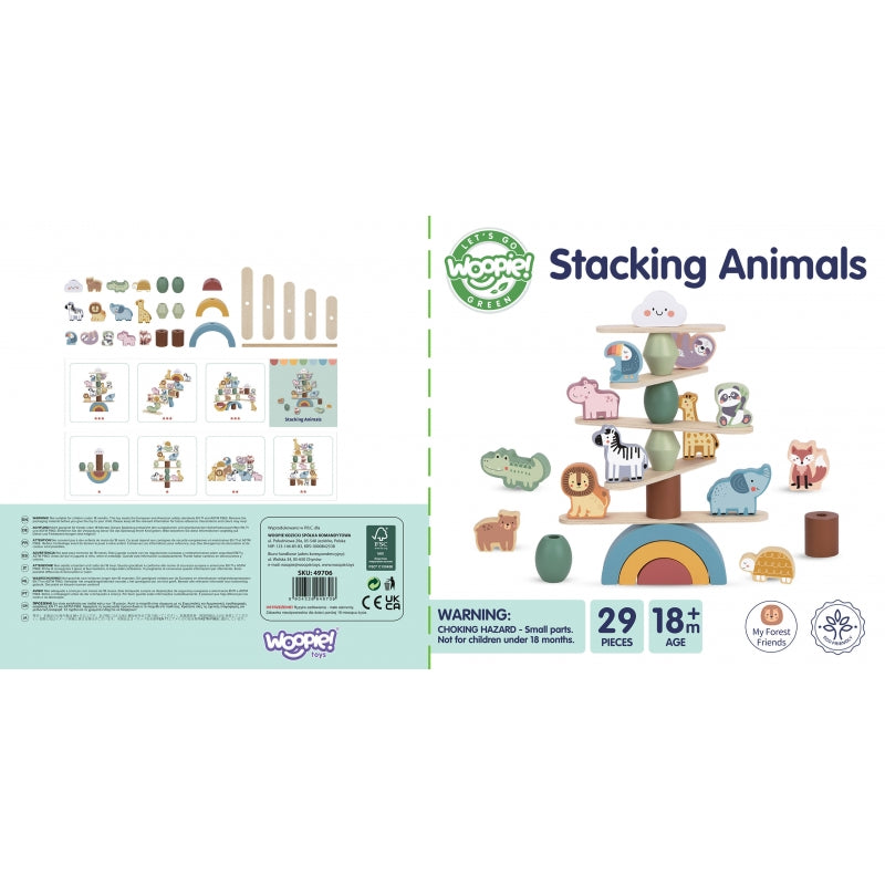 WOOPIE GREEN Houten Dieren Balance Stapelspel - FSC gercertificeerd