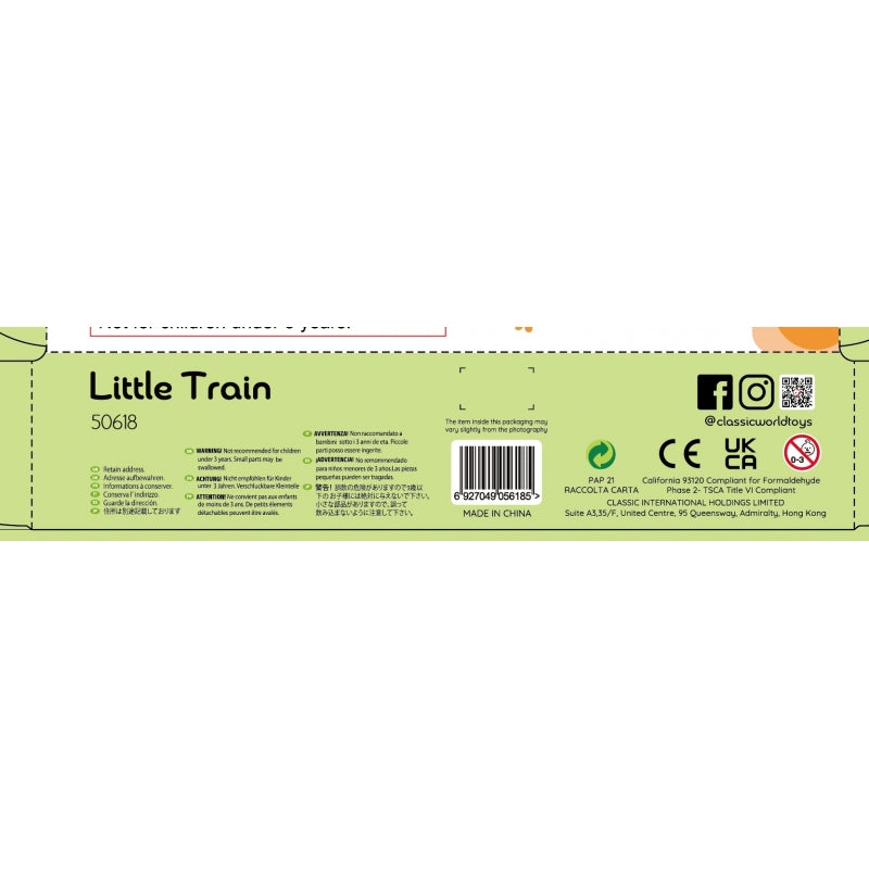 CLASSIC WORLD Set Houten Treinbaan + Vormen Sorteren 40 stuks