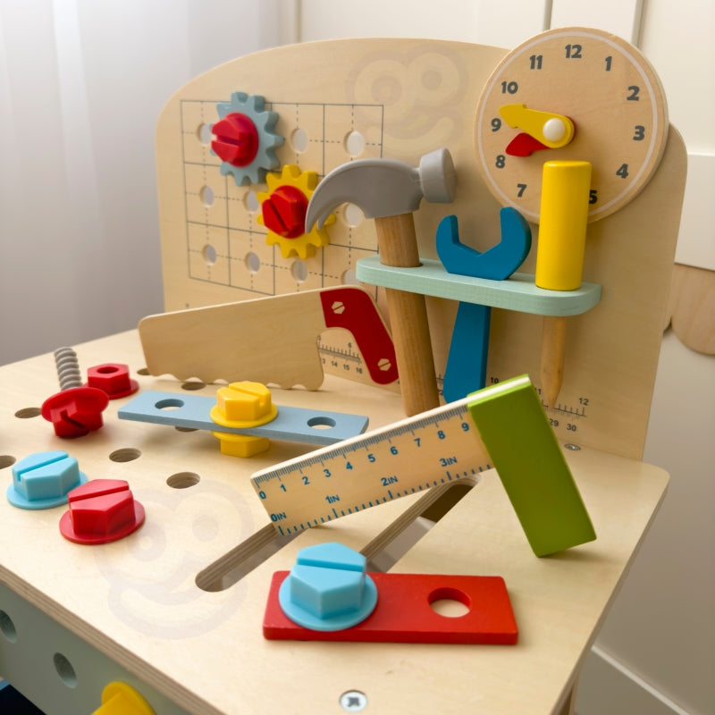TOOKY TOY Houten DIY Tafel Gereedschap Werkbank