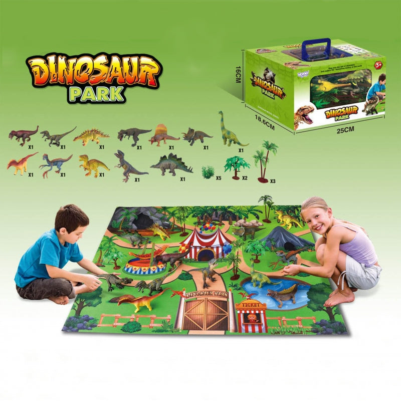 WOOPIE Speelgoed Dinosaurussen Figuren inclusief Speelmat en Accessoires 23 stuks