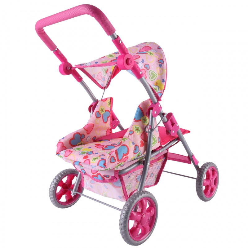 WOOPIE Kinderwagen Poppenwagen Hartjes Gekleurd
