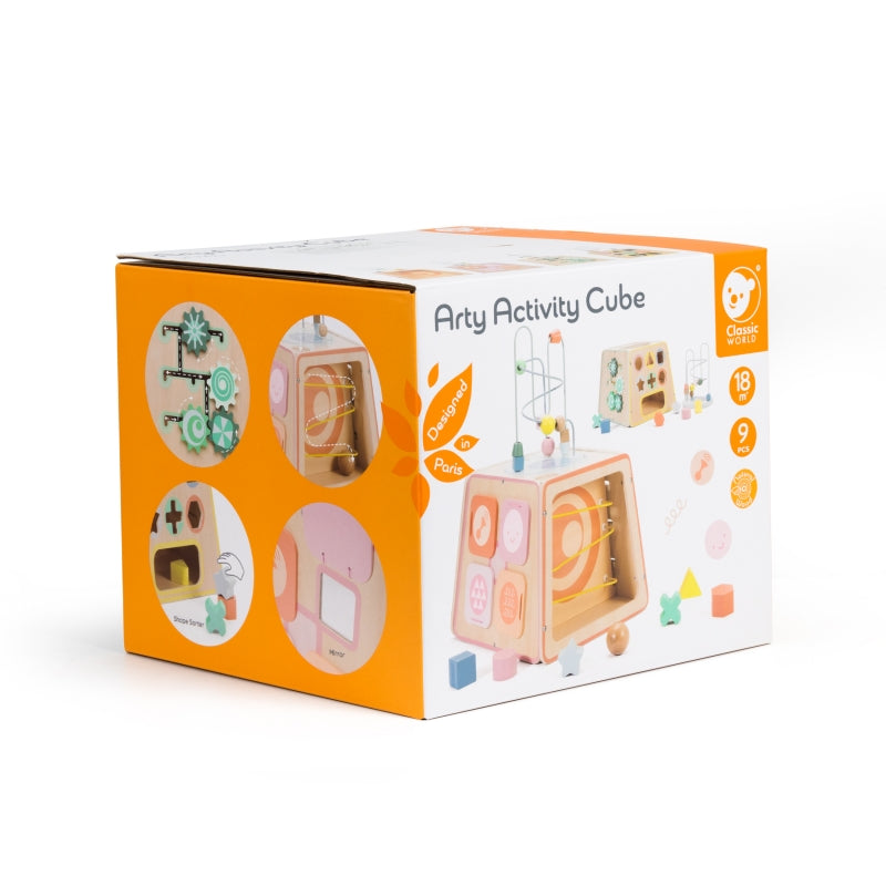 CLASSIC WORLD Houten 6-in-1 educatieve speel kubus
