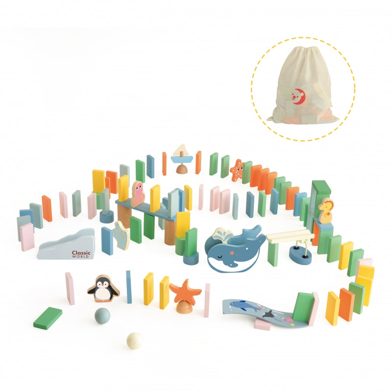 CLASSIC WORLD Houten Domino set - 100 stuks