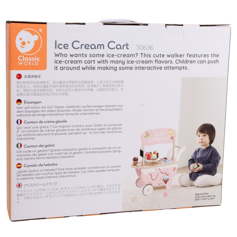 CLASSIC WORLD houten Ice Cream winkel 3-in-1 winkelkar - 40 stuks