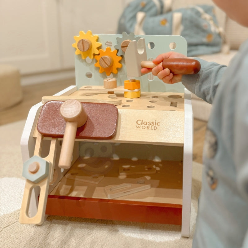 CLASSIC WORLD houten werkbank met gereedschap