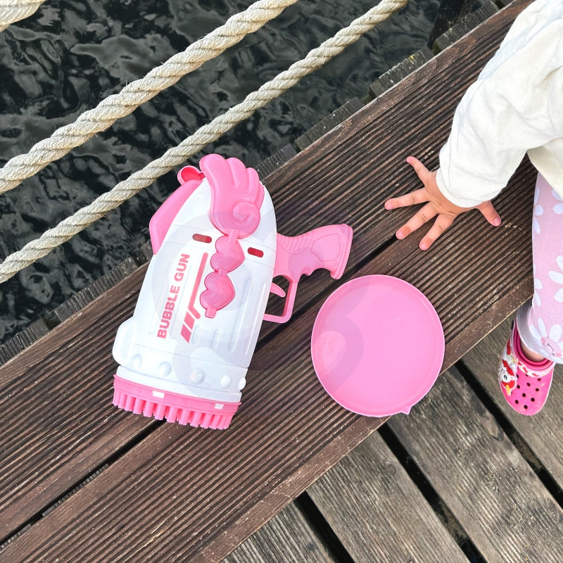 WOOPIE Bubble Gun, Bellenblaasmachine pistool met 91 Openingen, Roze