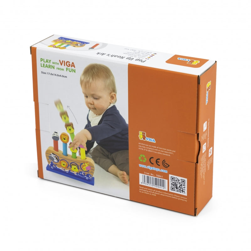 VIGA Houten Springende Dieren spel - Ark van Noach