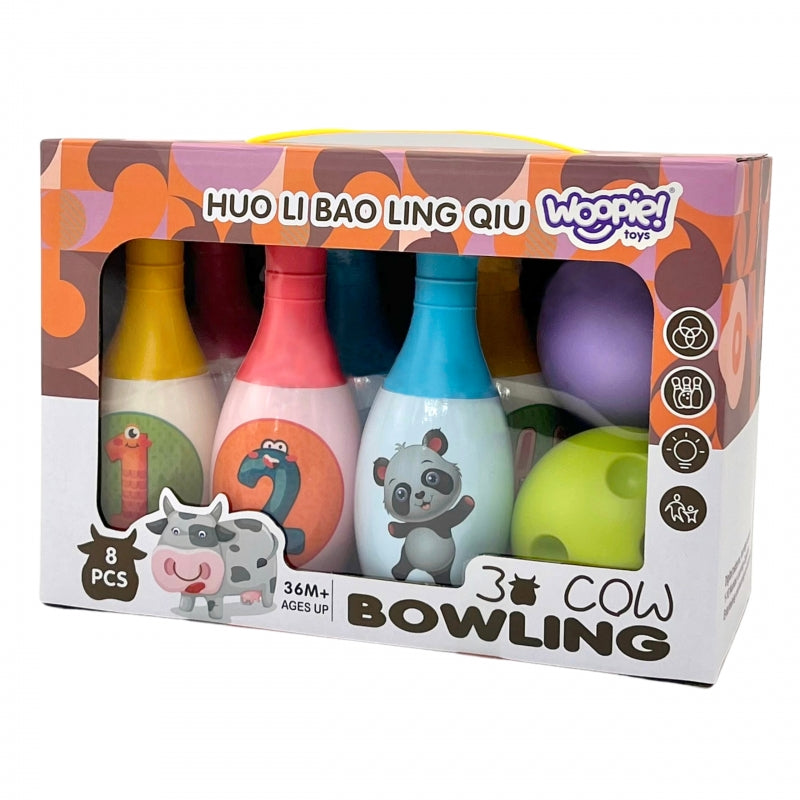WOOPIE Dieren en cijfers Bowlingspel voor kinderen - 8 stuks
