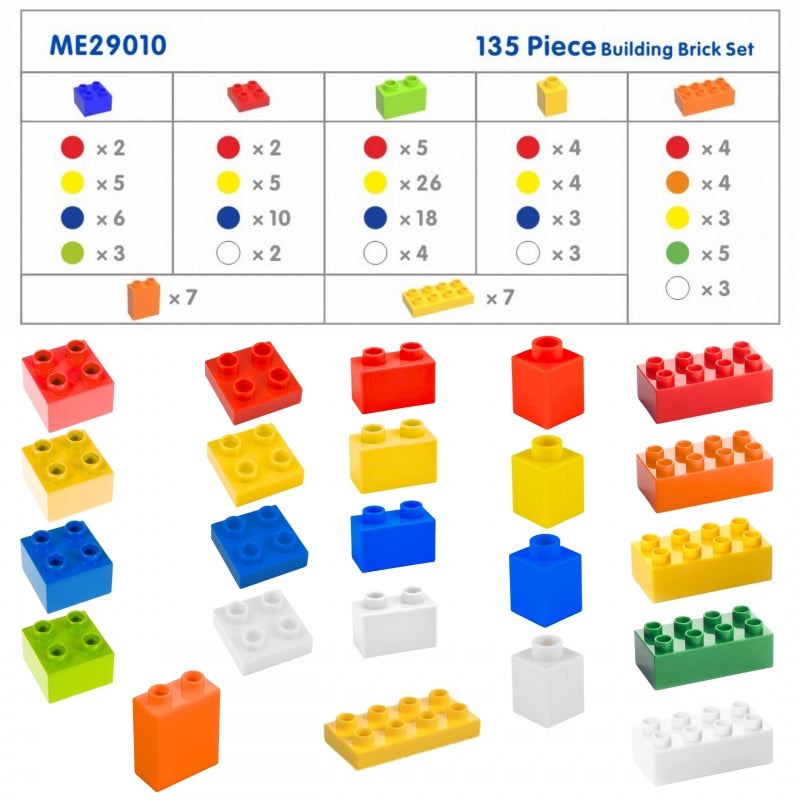 MASTERKIDZ Bouwstenenset 135 stuks met 4 Bouwpanelen