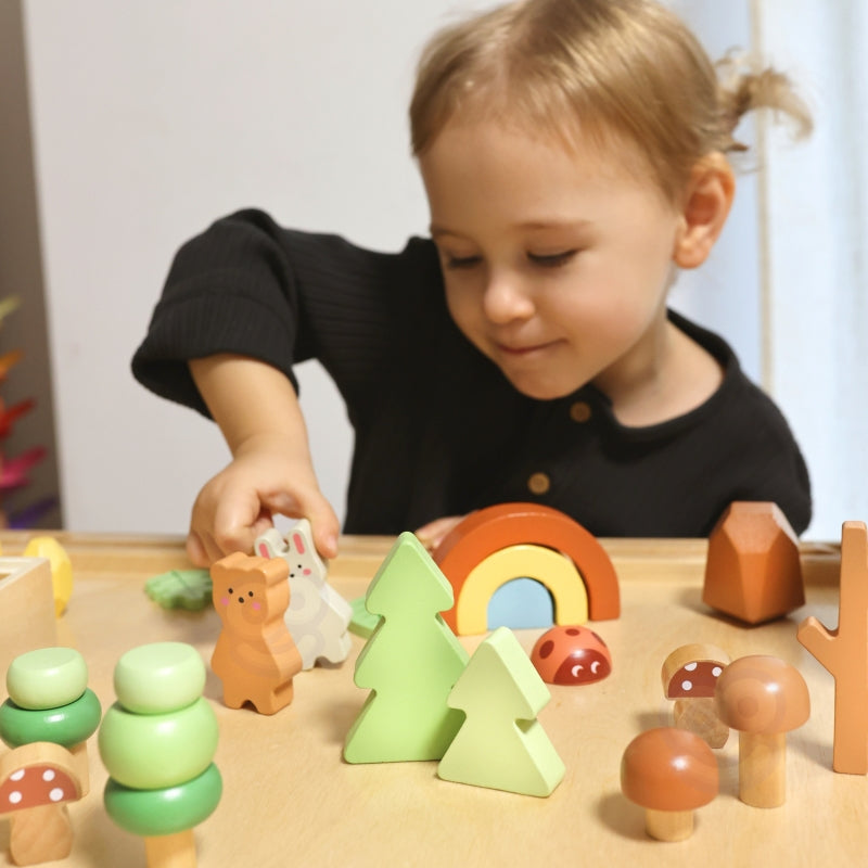 TOOKY TOY Natuur set Stapelblokken puzzel