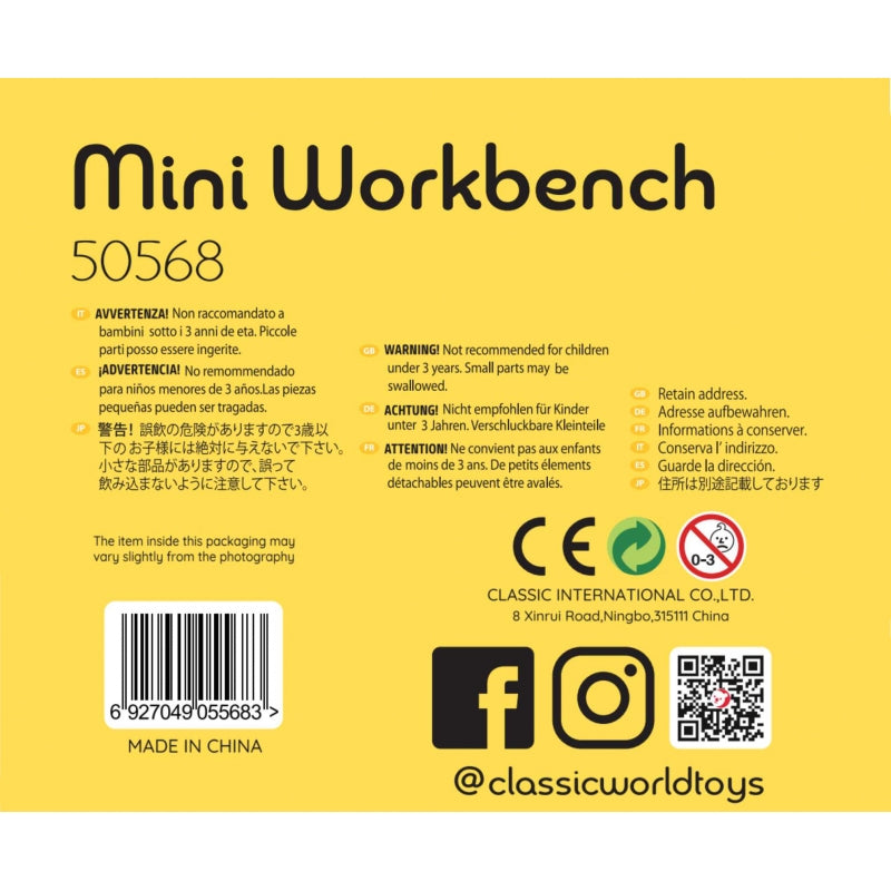 CLASSIC WORLD houten werkbank met gereedschap