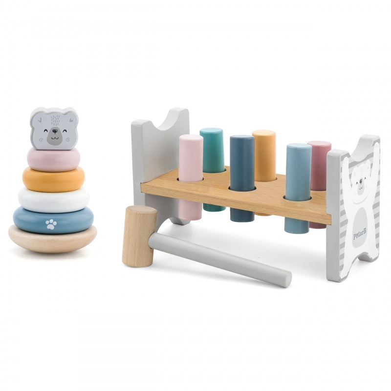 VIGA Houten Piramide + IJsbeer Hamer Set