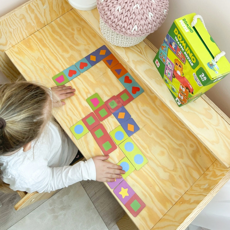 WOOPIE Dominospelset Transport Dieren Schuifpuzzels voor kinderen