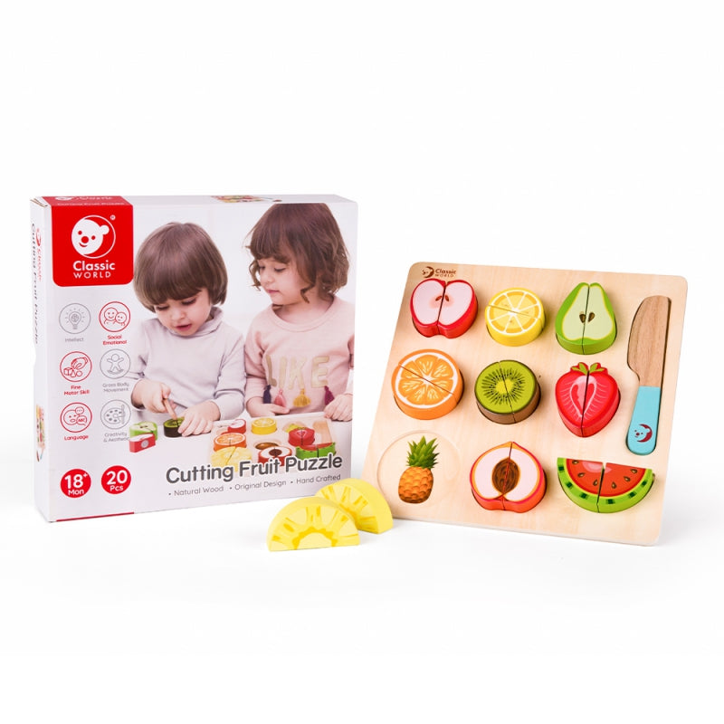 CLASSIC WORLD Montessori Fruit Snijset met Klittenband - 20 stuks