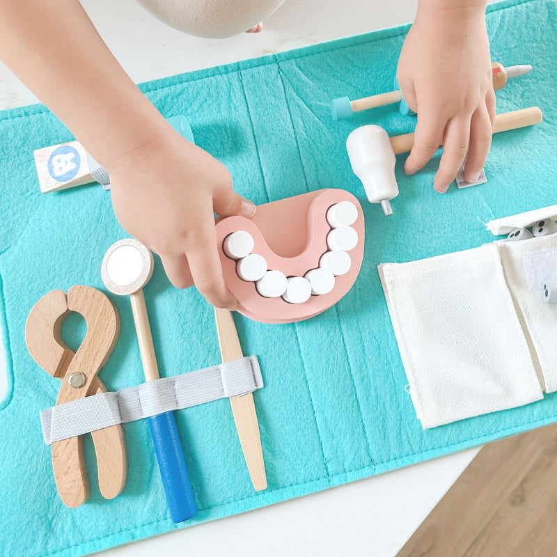 TOOKY TOY Tandarts Speelset – Dokterskoffertje voor Kinderen – 19-delig – FSC-gecertificeerd
