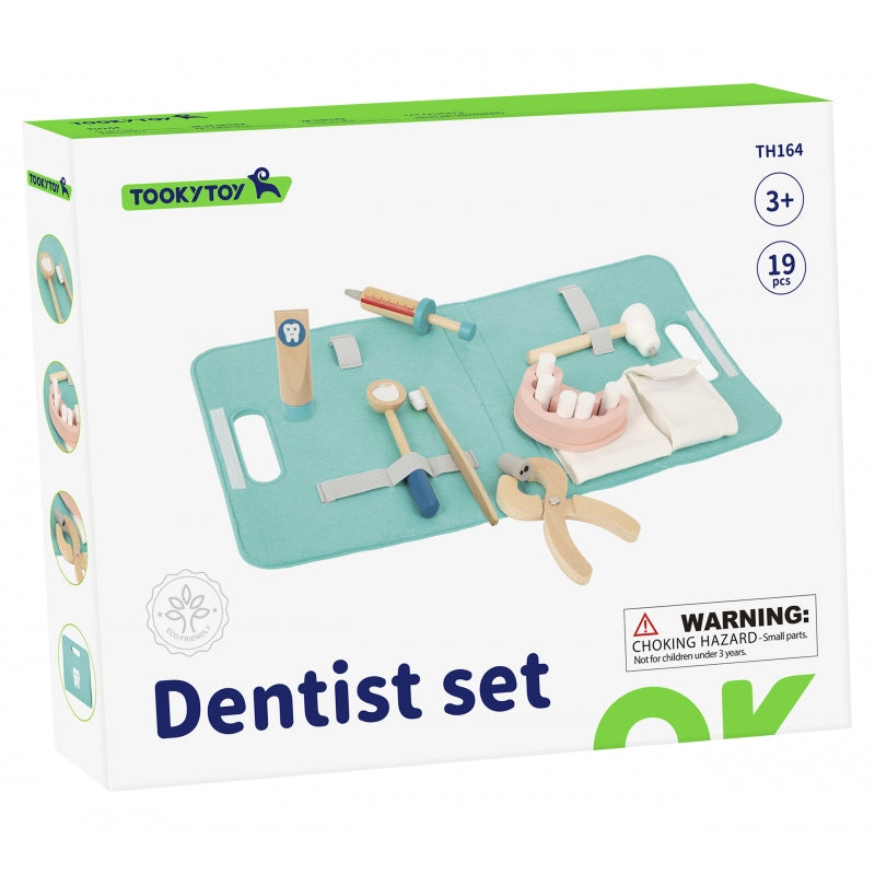 TOOKY TOY Tandarts Speelset – Dokterskoffertje voor Kinderen – 19-delig – FSC-gecertificeerd