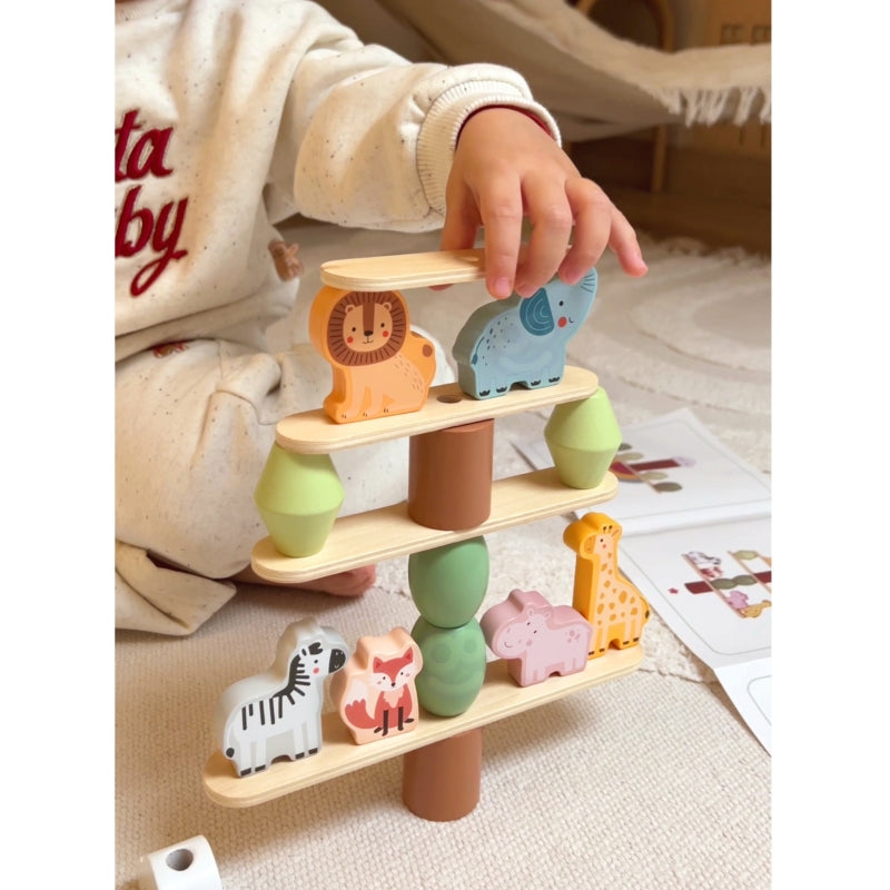 WOOPIE GREEN Houten Dieren Balance Stapelspel - FSC gercertificeerd