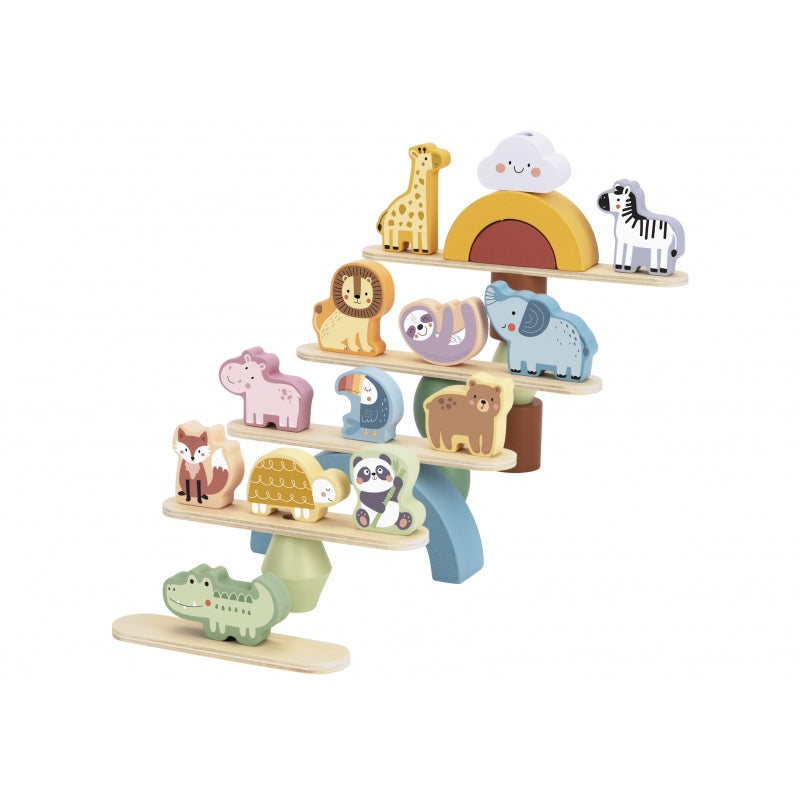 WOOPIE GREEN Houten Dieren Balance Stapelspel - FSC gercertificeerd