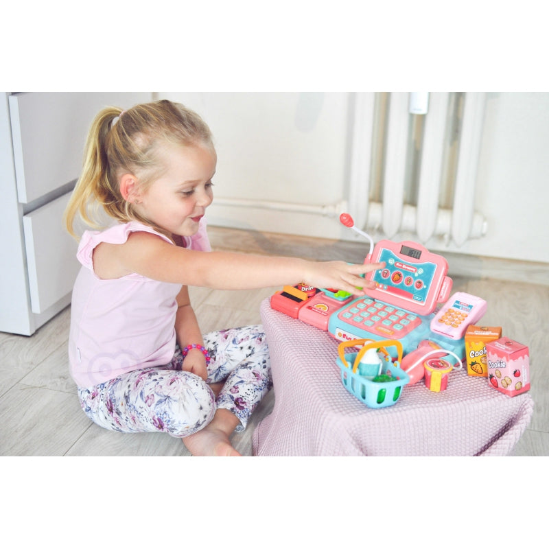 WOOPIE Speelgoedkassa voor Kinderen Incl. Scanner, Weegschaal, Microfoon en 24 Accessoires