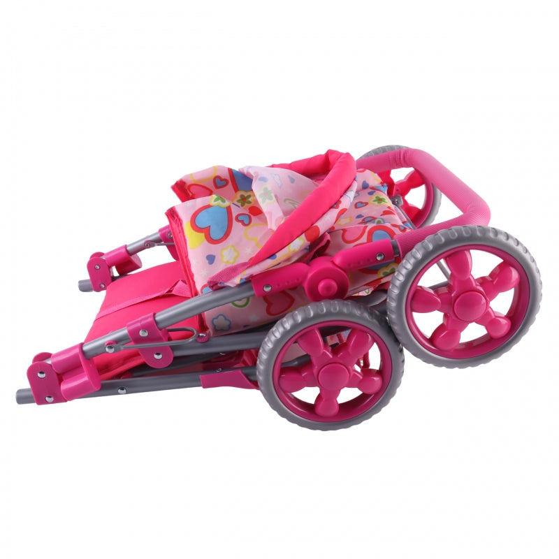 WOOPIE Kinderwagen Poppenwagen Hartjes Gekleurd