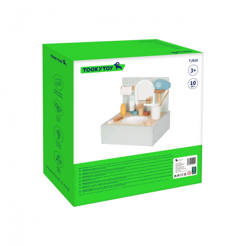 TOOKY TOY Houten speelgoed Toilet Badkamer met Accessoires