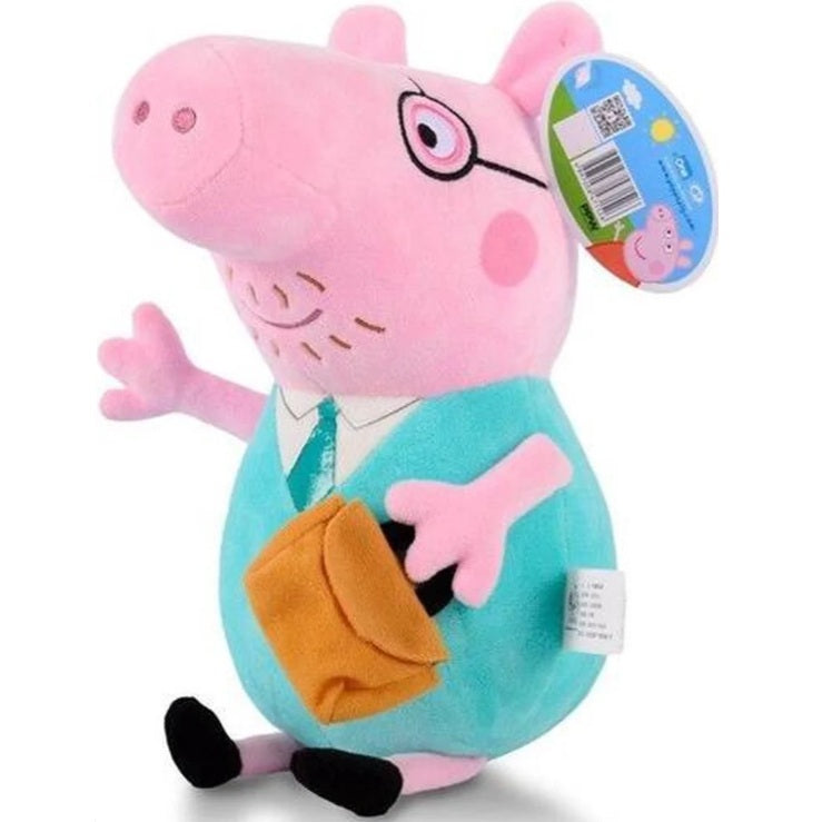Peppa Pig Knuffel Papa 30 cm – lichtblauw