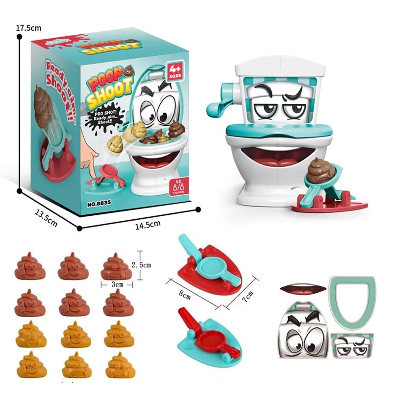 Poep en Schiet spel - Schiet de Poep in het Toilet en Win! - Poop and Shoot game - Gezelschapsspel
