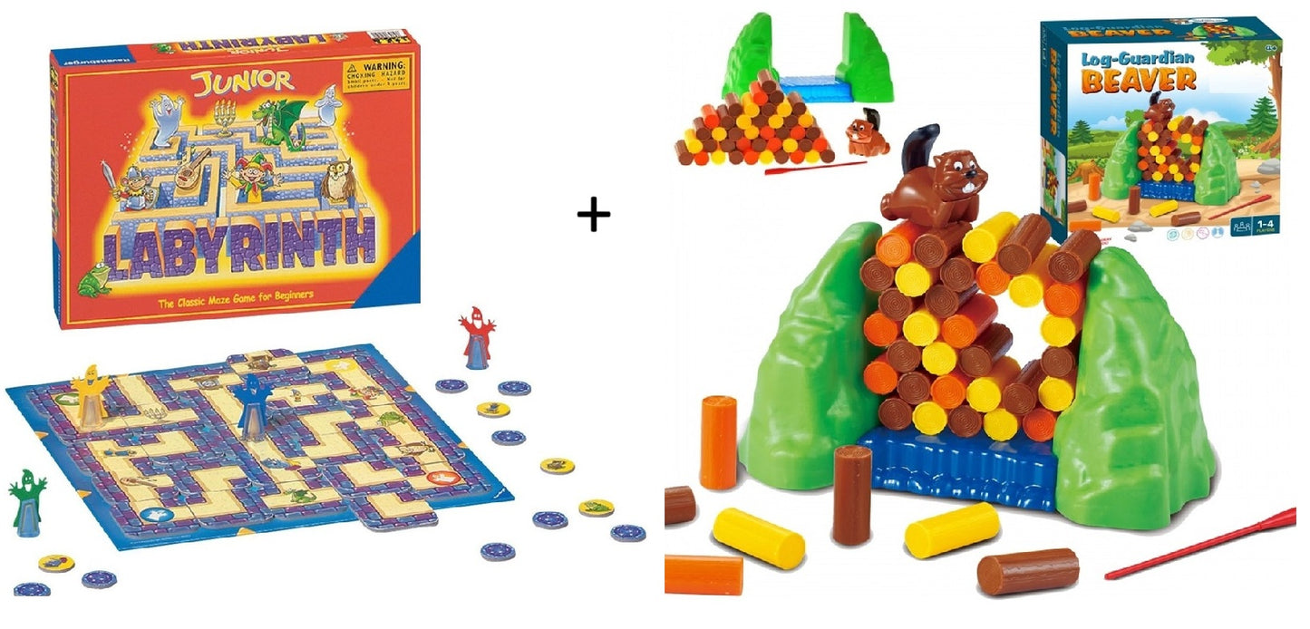 Het Junior Labyrinth & Doolhof spel + Vallende Bever Dam spel – Slechts €29,95!