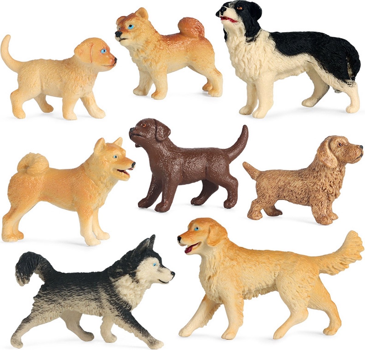 Speelgoedfiguren Honden - Speelfiguren - Hondenrassen - 16 stuks