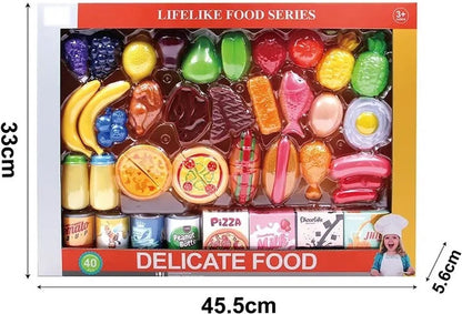 Speelgoed eten 40 Stuks - Speelgoedeten en drinken - Speelgoed eten plastic - Speelgoedwinkeltje