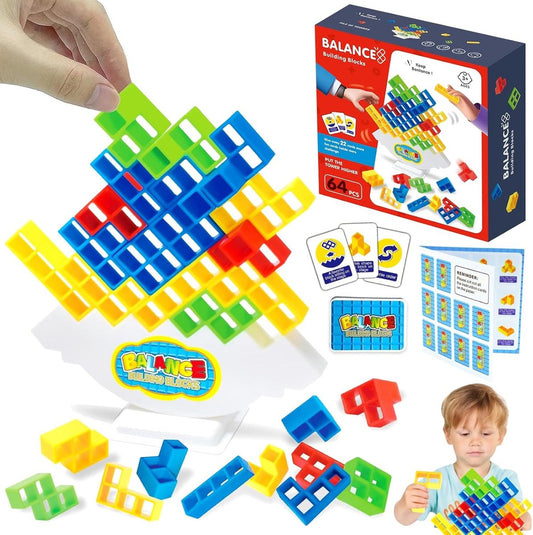 Tetra stapel balans spel - Tetris - Brick game - Stapel spel - Toren - Evenwichtsspel - 48 stuks